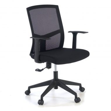 chaise pivotante noir chaise de bureau maille accoudoirs fixes soutien lombaire 1