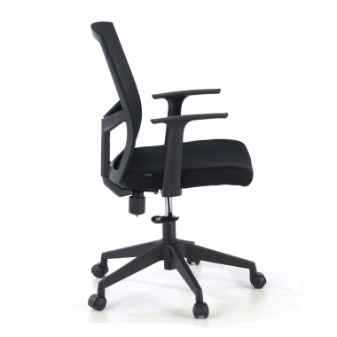 chaise pivotante noir chaise de bureau maille accoudoirs fixes soutien lombaire 4