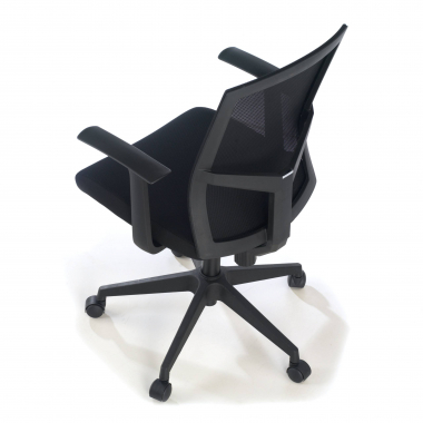 chaise pivotante noir chaise de bureau maille accoudoirs fixes soutien lombaire 9