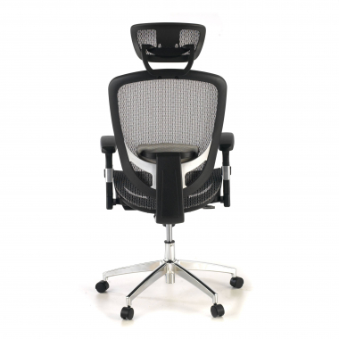 chaise de bureau gris flex maille accoudoirs mobiles soutien lombaire appui tete 6