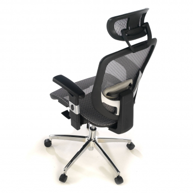chaise de bureau gris flex maille accoudoirs mobiles soutien lombaire appui tete 8