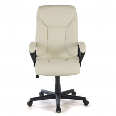 fauteuil de bureau blanc denis simil cuir accoudoirs rembourres 5