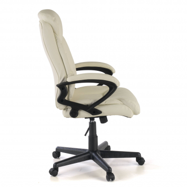 fauteuil de bureau blanc denis simil cuir accoudoirs rembourres 3