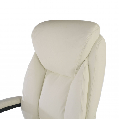 fauteuil de bureau blanc denis simil cuir accoudoirs rembourres 6