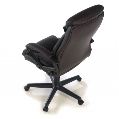fauteuil de bureau marron denis simil cuir accoudoirs rembourres 6
