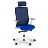 Chaise de Bureau Boston white, Appui-tête, Accoudoirs Ajustables