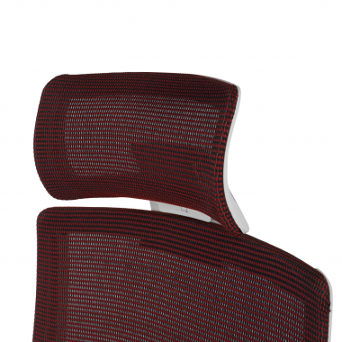 chaise de bureau blanc rouge boston maille accoudoirs reglables 3d appui tete 6