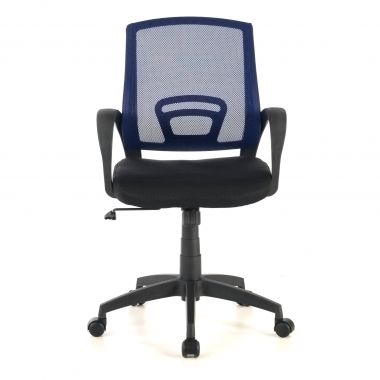 chaise de bureau enfant bleu canton maille accoudoirs fixes 3