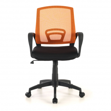chaise de bureau enfant orange canton maille accoudoirs fixes 3