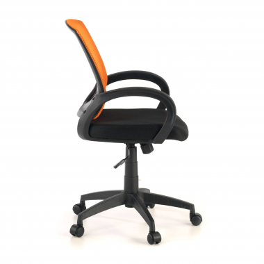 chaise de bureau enfant orange canton maille accoudoirs fixes 4