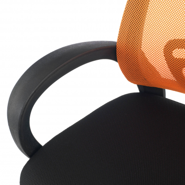 chaise de bureau enfant orange canton maille accoudoirs fixes 5