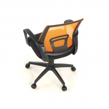 chaise de bureau enfant orange canton maille accoudoirs fixes 7