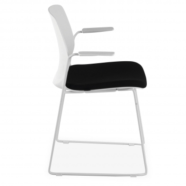 chaise de conference blanc noir chaise avec accoudoirs tissu accoudoirs fixes 3