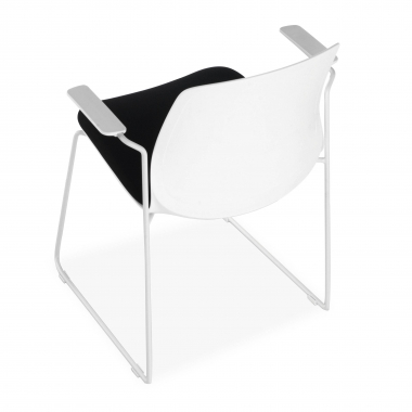chaise de conference blanc noir chaise avec accoudoirs tissu accoudoirs fixes 5