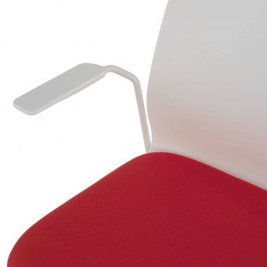 chaise de conference blanc rouge chaise avec accoudoirs tissu accoudoirs fixes 5