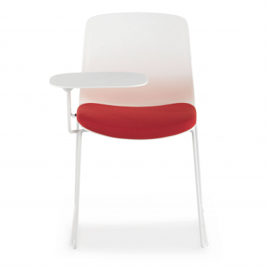 chaise avec tablette blanc rouge chaise avec tablette d ecriture tissu sans accoudoirs 3