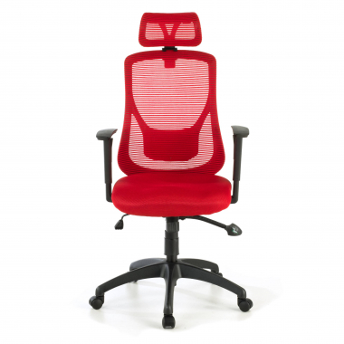 chaise de bureau rouge lake maille accoudoirs reglables 1d soutien lombaire appui tete 3