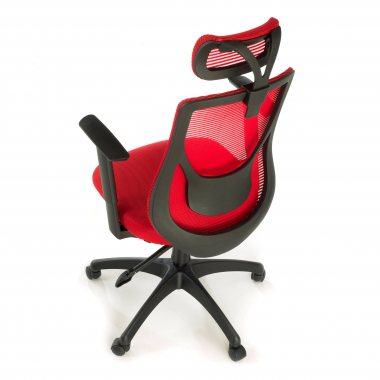 chaise de bureau rouge lake maille accoudoirs reglables 1d soutien lombaire appui tete 6