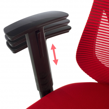 chaise de bureau rouge lake maille accoudoirs reglables 1d soutien lombaire appui tete 4