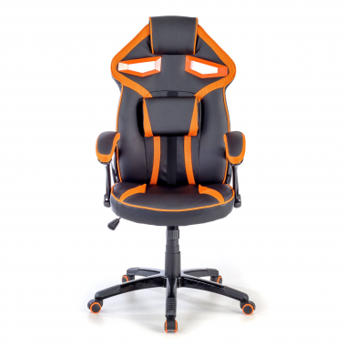 chaise gaming orange similicuir simil cuir accoudoirs fixes 3