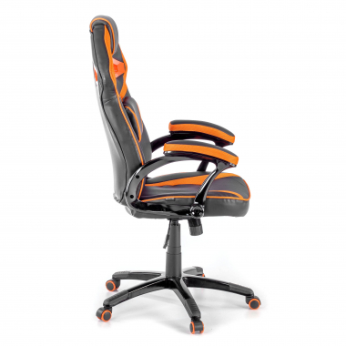 chaise gaming orange similicuir simil cuir accoudoirs fixes 7