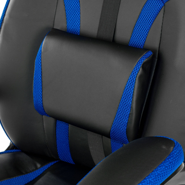 chaise gaming bleu similicuir simil cuir accoudoirs fixes 5