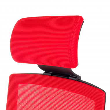 chaise de bureau rouge avec appui tete maille accoudoirs reglables 1d soutien lombaire appui tete 6