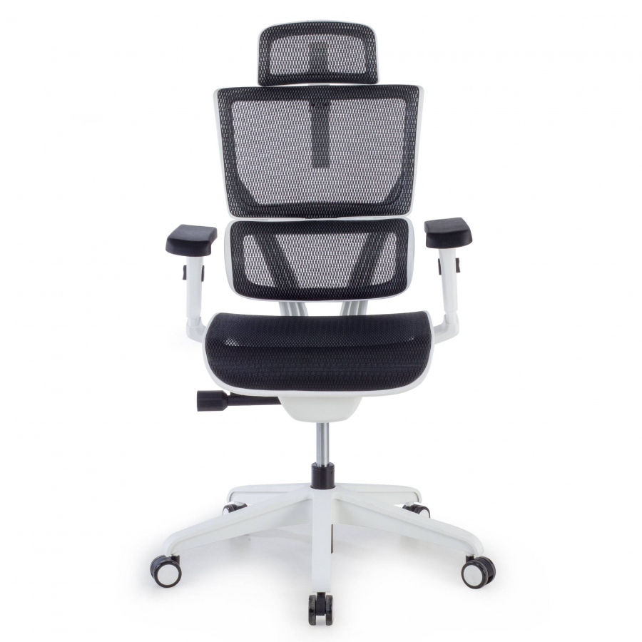 Chaise de Bureau avec appuie-tête Vision white, maille