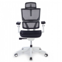 Chaise de Bureau avec appuie-tête Vision white, maille