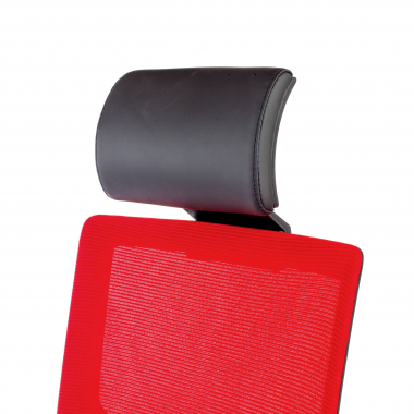 chaise de bureau rouge structure noire maille accoudoirs reglables 1d soutien lombaire appui tete 7
