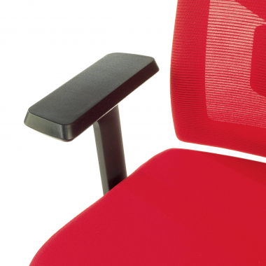chaise de bureau rouge structure noire maille accoudoirs reglables 1d soutien lombaire appui tete 5