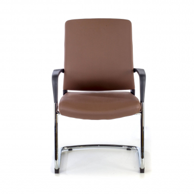 chaise de conference marron similicuir simil cuir accoudoirs fixes 3