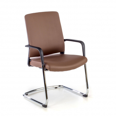 chaise de conference marron similicuir simil cuir accoudoirs fixes 1