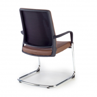chaise de conference marron similicuir simil cuir accoudoirs fixes 8