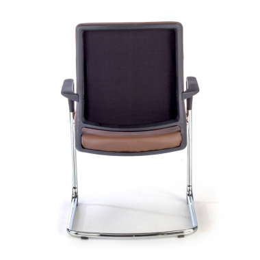chaise de conference marron similicuir simil cuir accoudoirs fixes 6