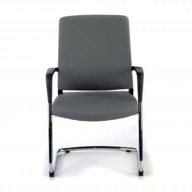 chaise de conference gris similicuir simil cuir accoudoirs fixes 3