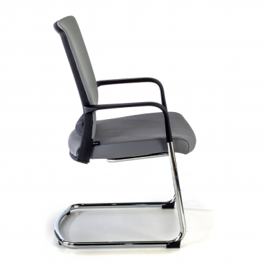 chaise de conference gris similicuir simil cuir accoudoirs fixes 4