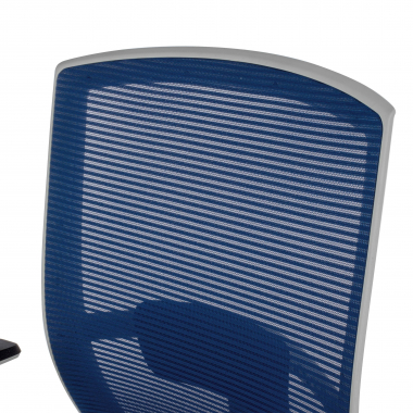 chaise ergonomique blanc bleu structure blanche maille accoudoirs reglables 1d soutien lombaire 5