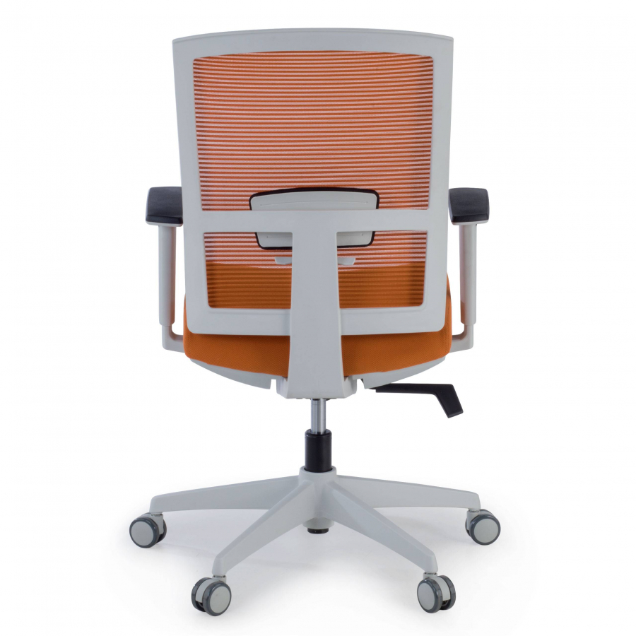 Chaise de bureau ergonomique Akira white, mécanisme synchronisé