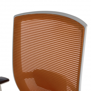 chaise ergonomique blanc orange structure blanche maille accoudoirs reglables 1d soutien lombaire 7