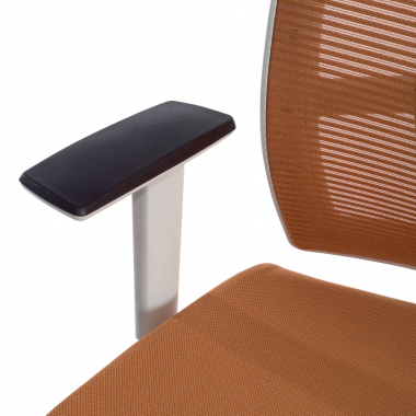 chaise ergonomique blanc orange structure blanche maille accoudoirs reglables 1d soutien lombaire 5