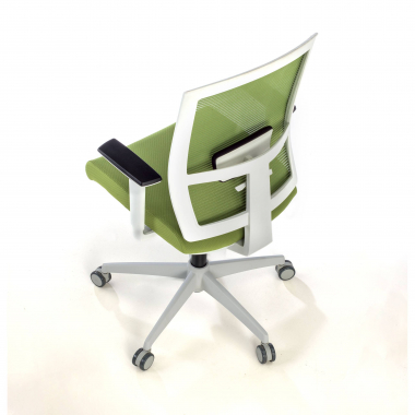 chaise ergonomique blanc vert structure blanche maille accoudoirs reglables 1d soutien lombaire 9