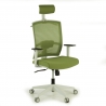 Chaise de Bureau Ergonomique Akira white avec appuie-tête