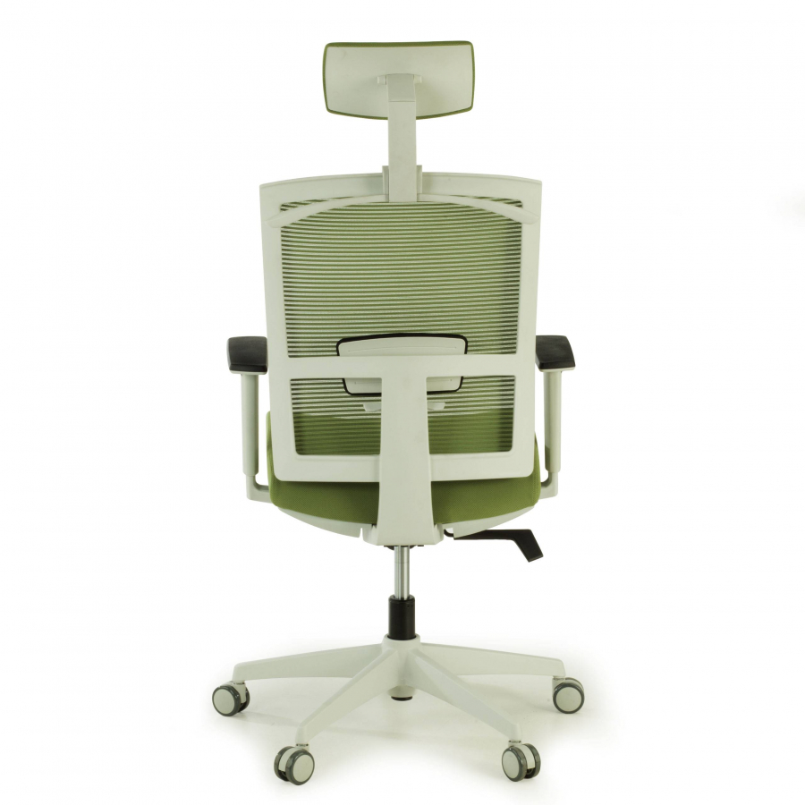 Chaise de Bureau Ergonomique Akira white avec appuie-tête