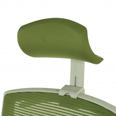 chaise ergonomique blanc vert structure blanche appui tete maille accoudoirs reglables 1d soutien lombaire appui tete 7