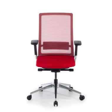 chaise de bureau rouge sans appui tete maille accoudoirs reglables 3d soutien lombaire 4