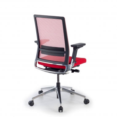 chaise de bureau rouge sans appui tete maille accoudoirs reglables 3d soutien lombaire 8