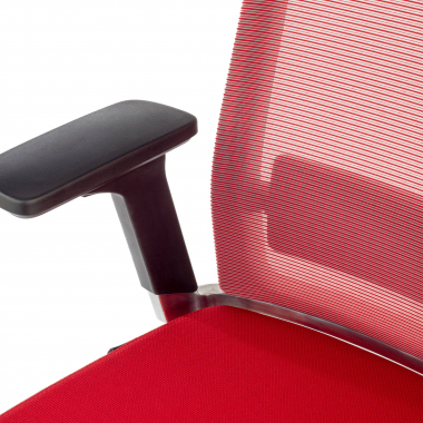 chaise de bureau rouge sans appui tete maille accoudoirs reglables 3d soutien lombaire 6