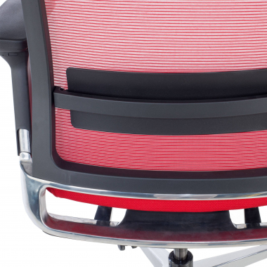 chaise de bureau rouge sans appui tete maille accoudoirs reglables 3d soutien lombaire 9