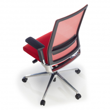 chaise de bureau rouge sans appui tete maille accoudoirs reglables 3d soutien lombaire 10